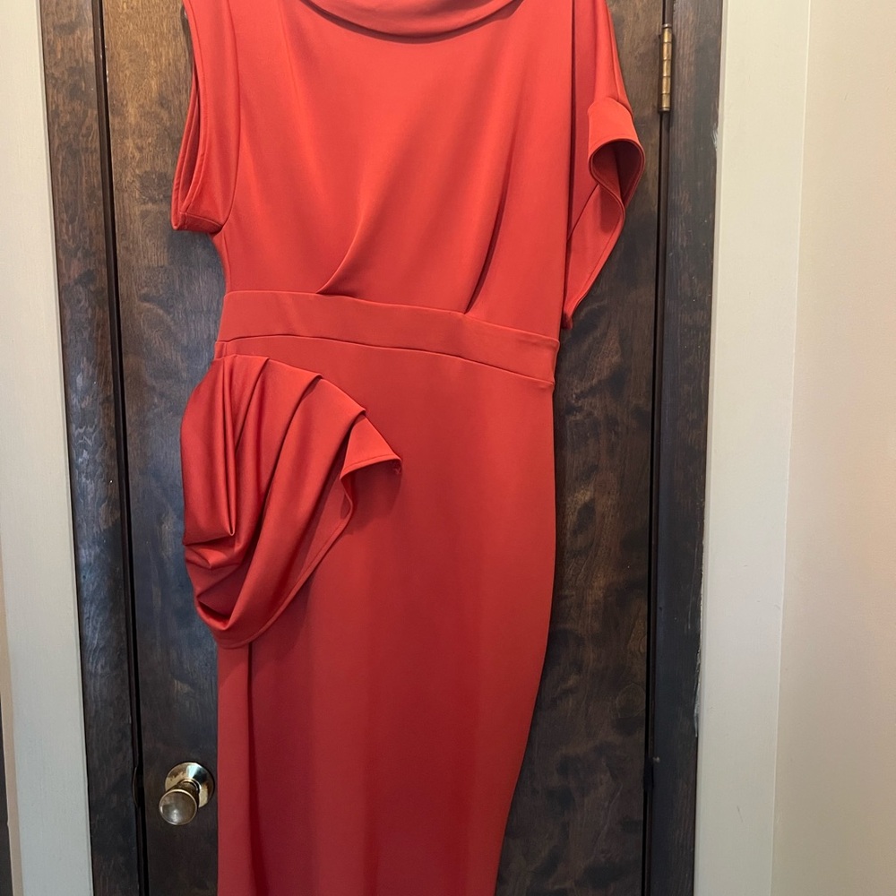 Elegant Asymmetrical Coral Dress